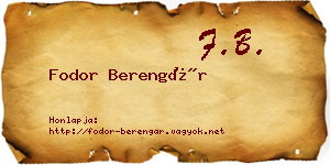 Fodor Berengár névjegykártya